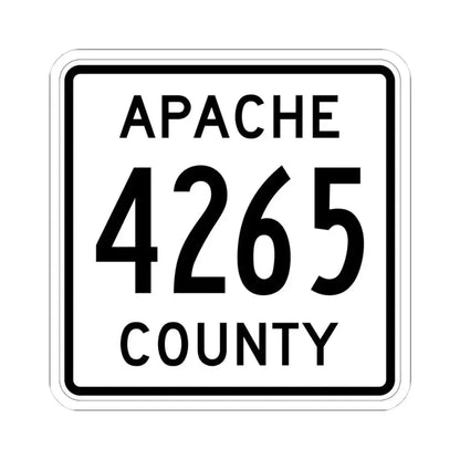 Apache County 4265 (Arizona) (Road Sign) STICKER Vinyl Kiss-Cut Decal 4 Inch White - The Sticker Space