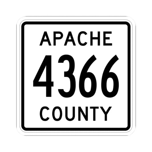 Apache County 4366 (Arizona) (Road Sign) STICKER Vinyl Kiss-Cut Decal 2 Inch White - The Sticker Space