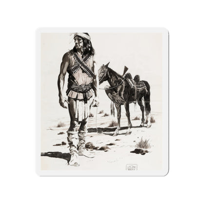 Apache Indian (Magazine Illustration) Refrigerator Magnet-2" x 2"-The Sticker Space