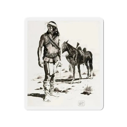 Apache Indian (Magazine Illustration) Refrigerator Magnet 3 Inch Die-Cut - The Sticker Space