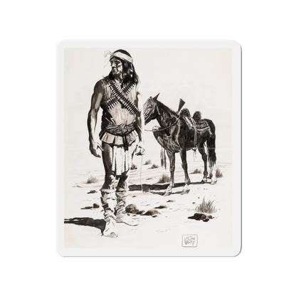 Apache Indian (Magazine Illustration) Refrigerator Magnet-3" x 3"-The Sticker Space