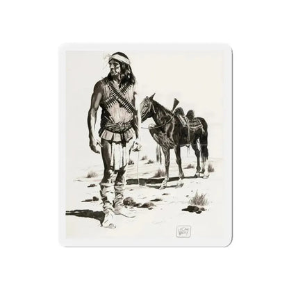 Apache Indian (Magazine Illustration) Refrigerator Magnet 5 Inch Die-Cut - The Sticker Space