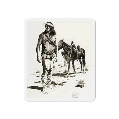 Apache Indian (Magazine Illustration) Refrigerator Magnet 6 Inch Die-Cut - The Sticker Space