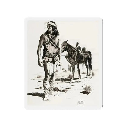 Apache Indian (Magazine Illustration) Refrigerator Magnet - The Sticker Space