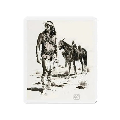 Apache Indian (Magazine Illustration) Refrigerator Magnet - The Sticker Space