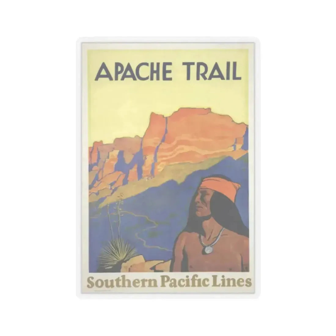 Apache Trail - Southern Pacific Lines (Native Americans in Art) STICKER Vinyl Kiss-Cut Decal - The Sticker Space