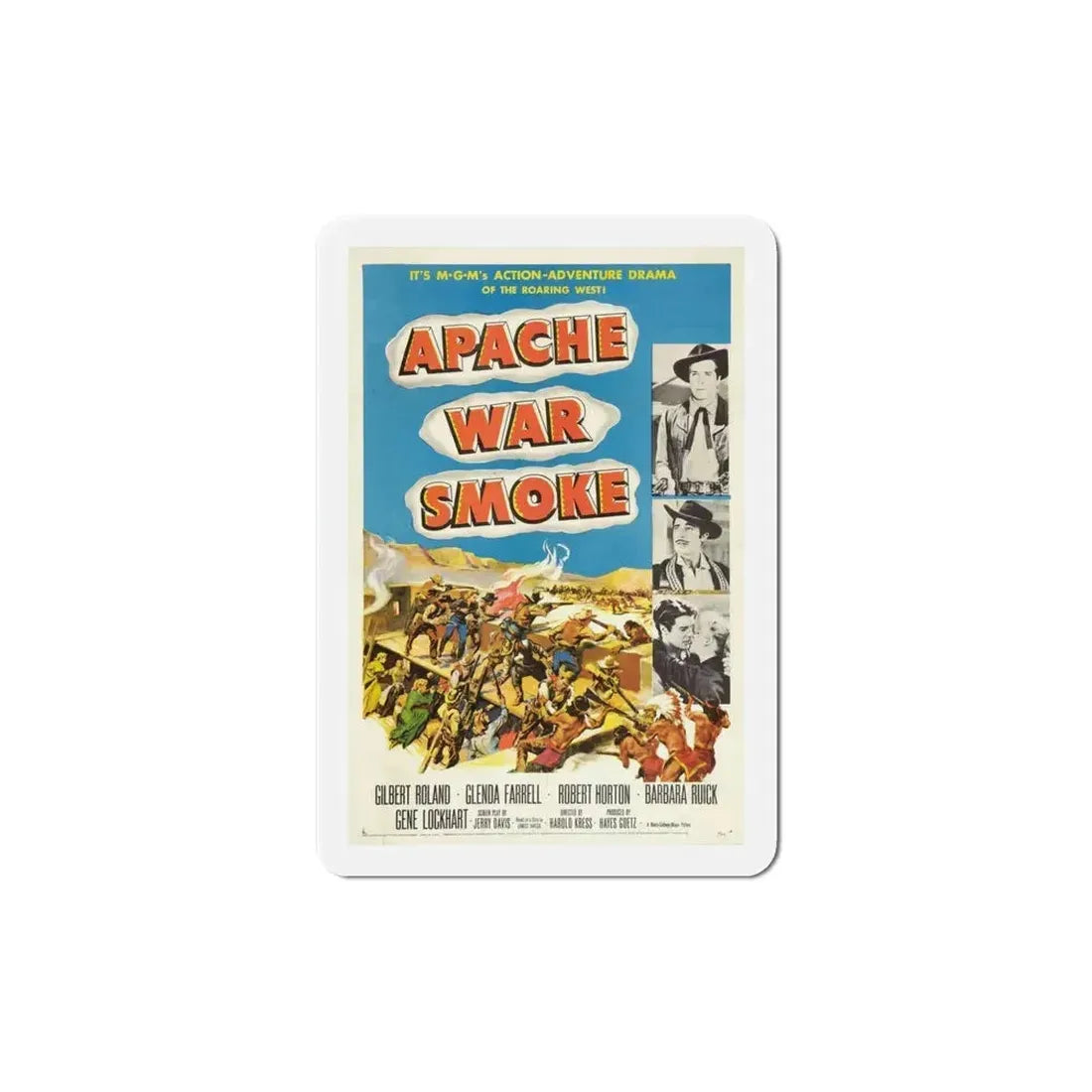 Apache War Smoke 1952 Movie Poster Refrigerator Magnet 5 Inch - The Sticker Space