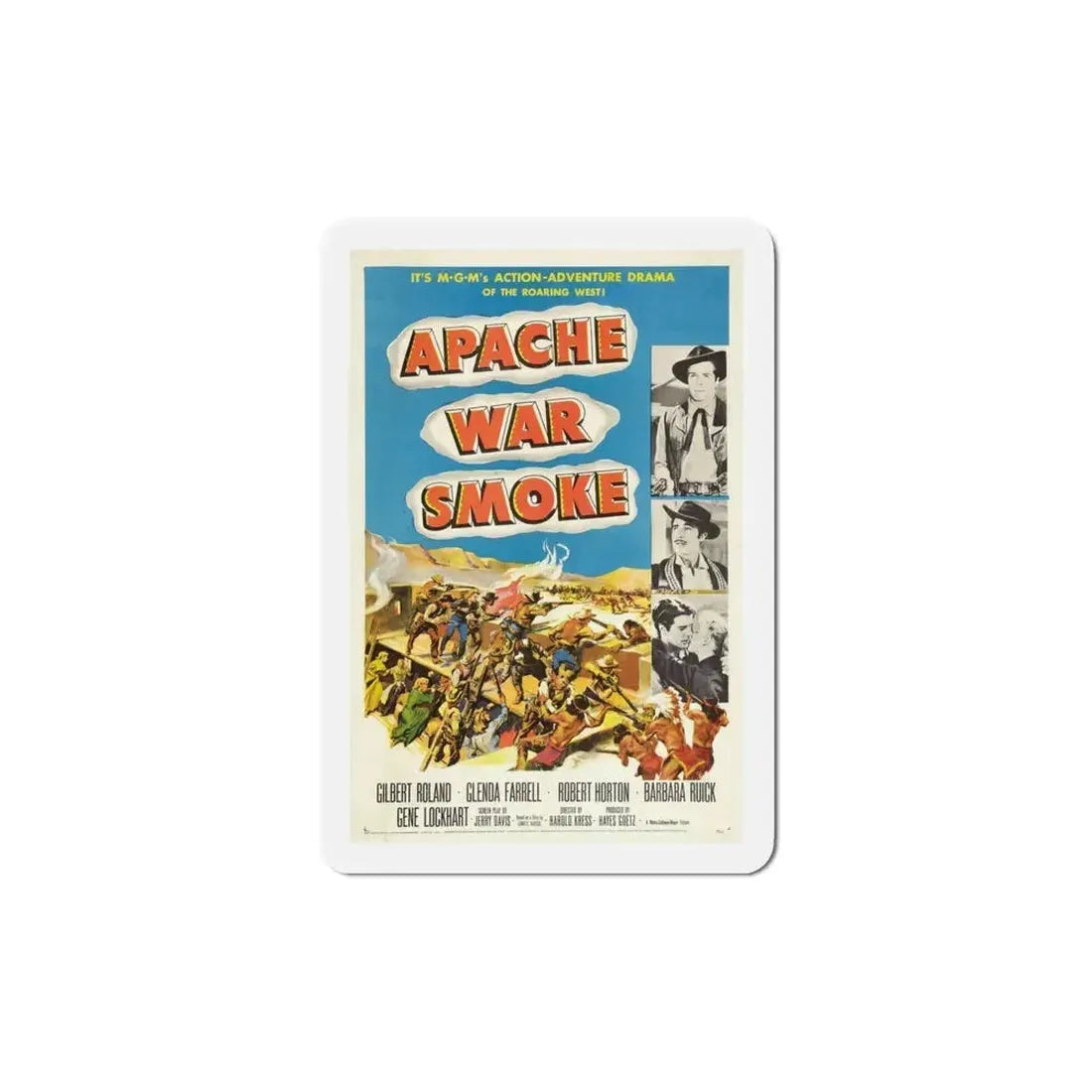 Apache War Smoke 1952 Movie Poster Refrigerator Magnet 6 Inch - The Sticker Space