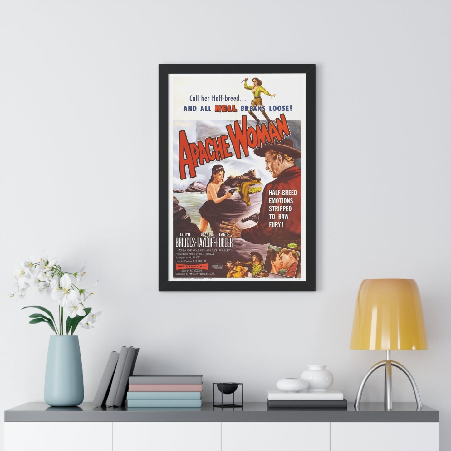 APACHE WOMAN 1955 - Framed Movie Poster-The Sticker Space