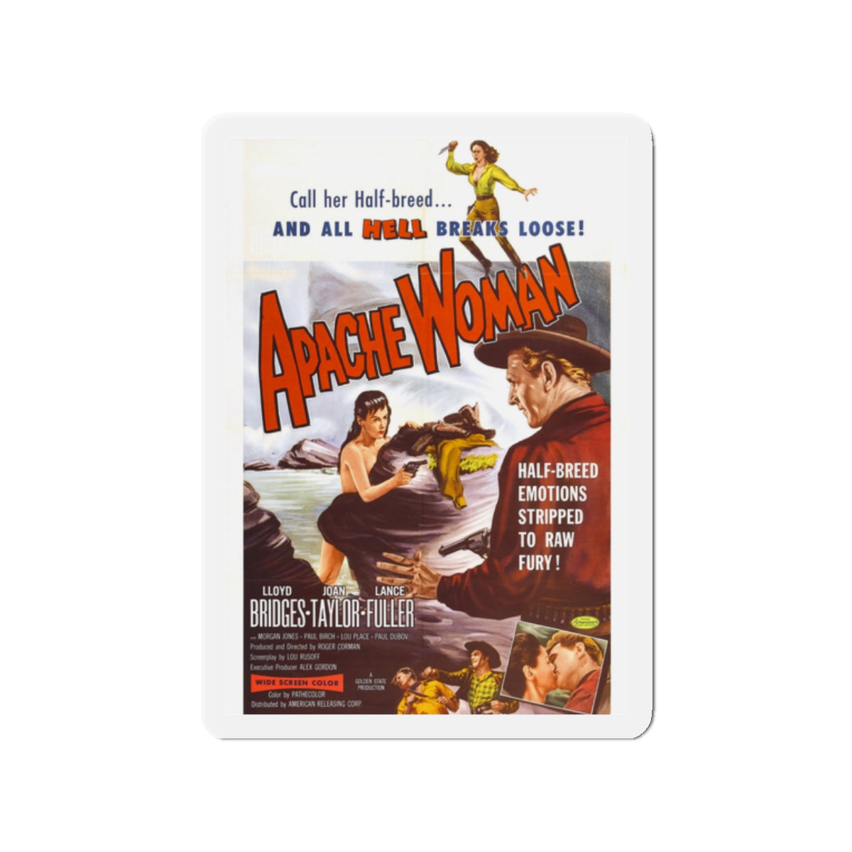 APACHE WOMAN 1955 Movie Poster - Die-Cut Magnet-2" x 2"-The Sticker Space