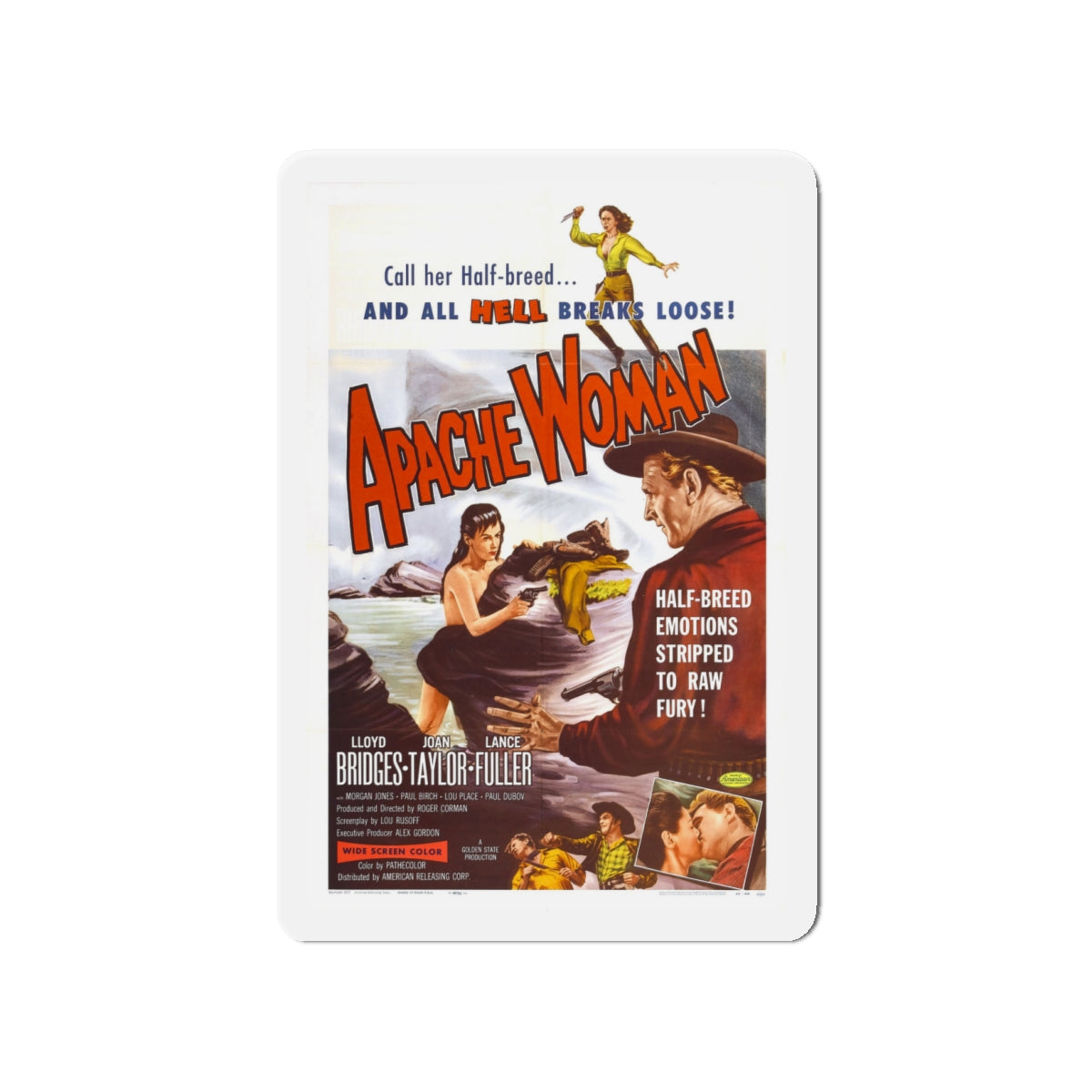 APACHE WOMAN 1955 Movie Poster - Die-Cut Magnet-4" x 4"-The Sticker Space