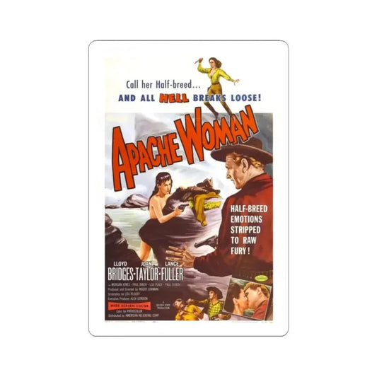 APACHE WOMAN 1955 Movie Poster - STICKER Vinyl Kiss-Cut Decal 2 Inch White - The Sticker Space