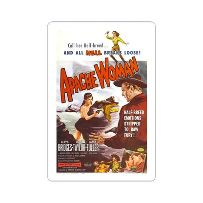 APACHE WOMAN 1955 Movie Poster - STICKER Vinyl Kiss-Cut Decal 3 Inch White - The Sticker Space