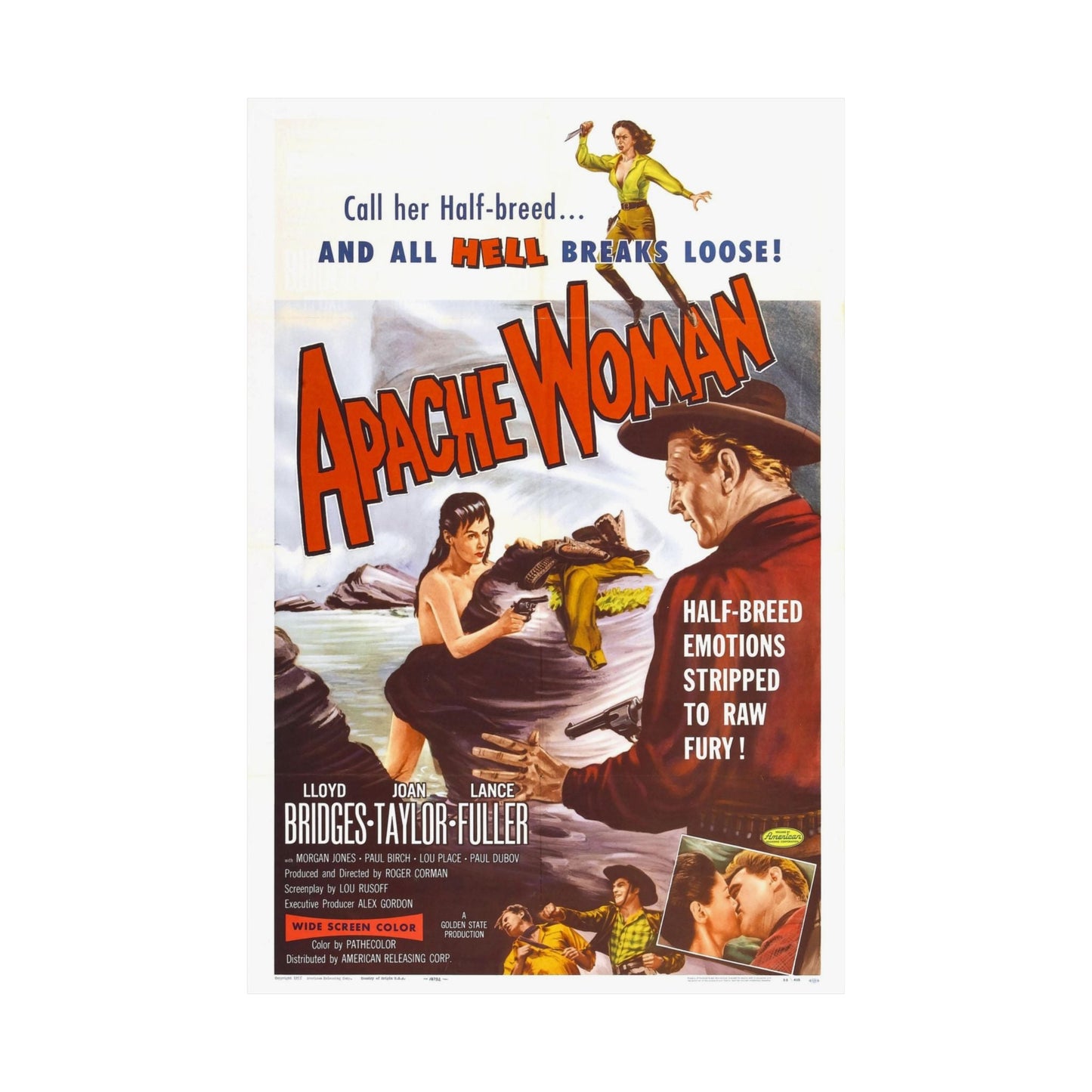 APACHE WOMAN 1955 - Paper Movie Poster-The Sticker Space