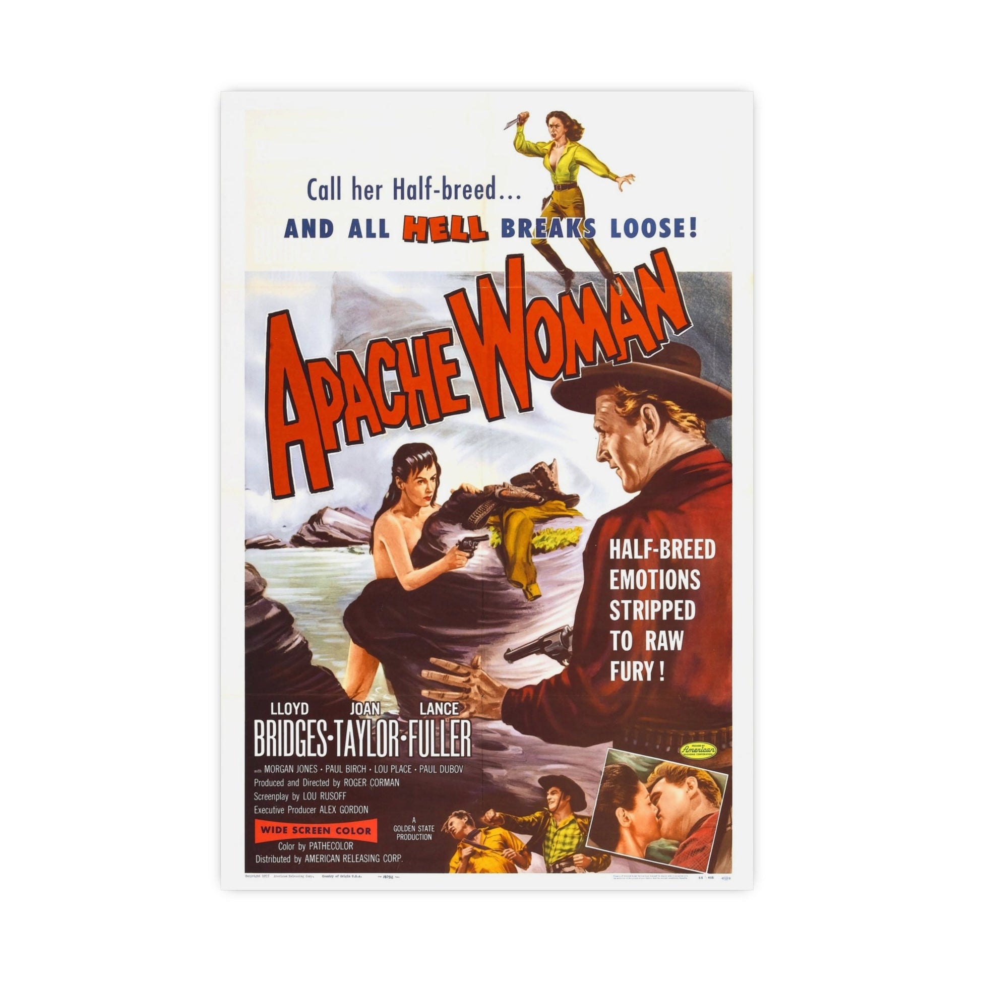 APACHE WOMAN 1955 - Paper Movie Poster-16″ x 24″ (Vertical)-The Sticker Space