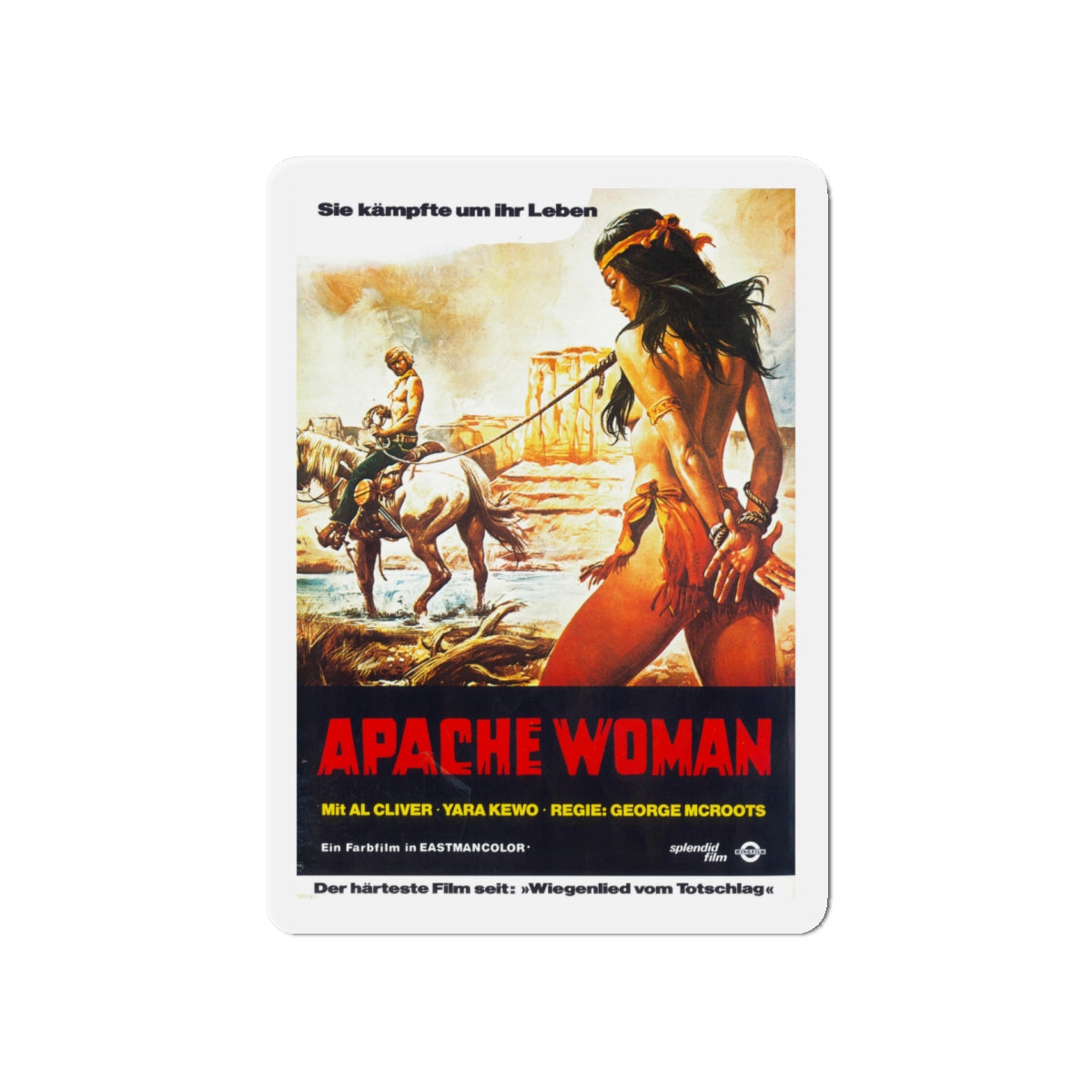 APACHE WOMAN 1976 Movie Poster - Die-Cut Magnet-5" x 5"-The Sticker Space