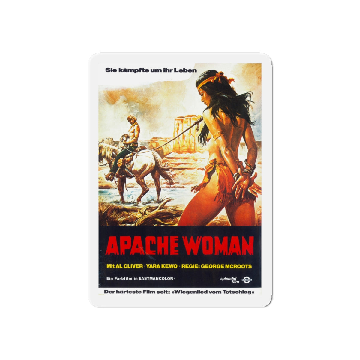 APACHE WOMAN 1976 Movie Poster - Die-Cut Magnet-6 × 6"-The Sticker Space