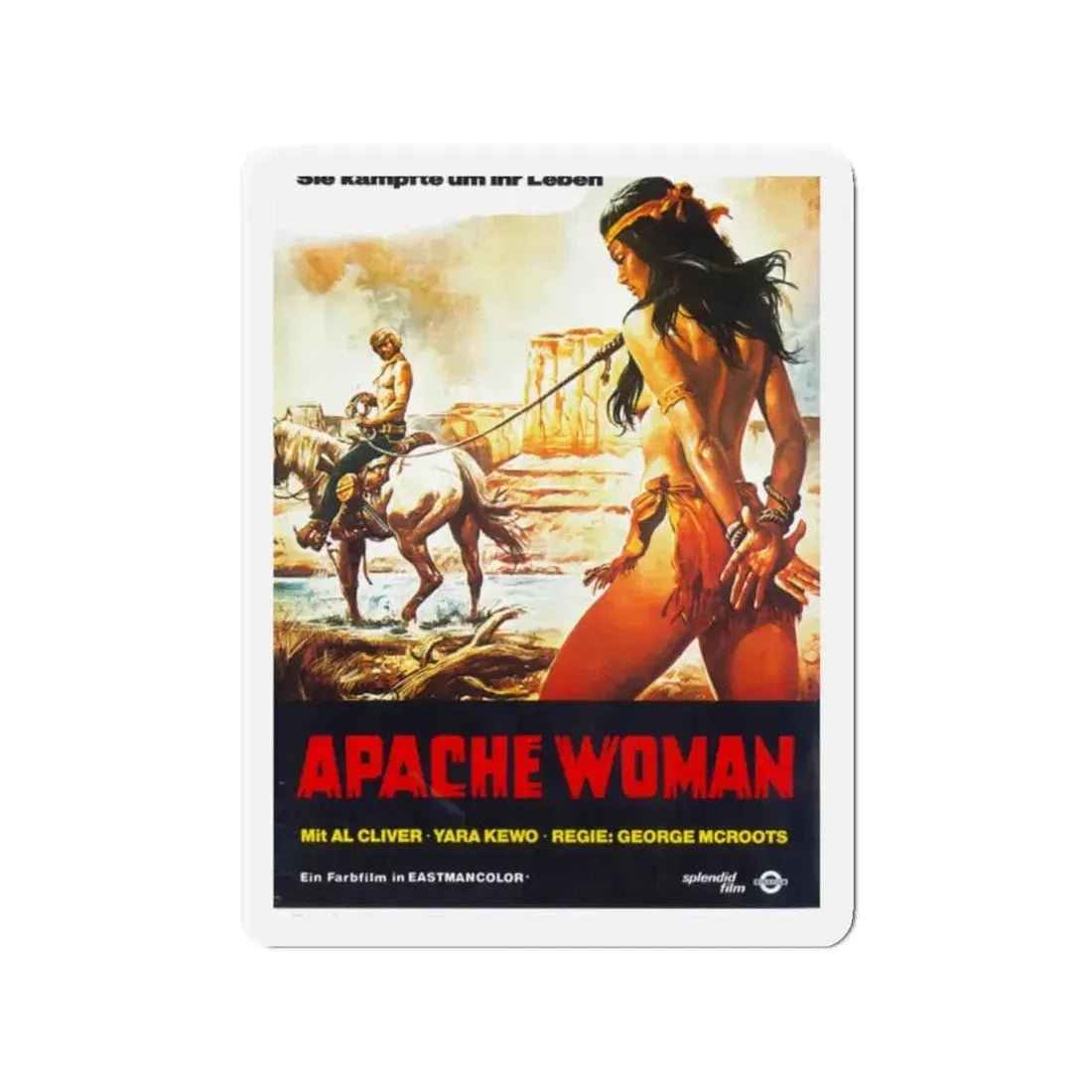 APACHE WOMAN 1976 Movie Poster - Refrigerator Magnet 2 Inch - The Sticker Space