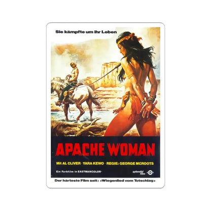 APACHE WOMAN 1976 Movie Poster - STICKER Vinyl Kiss-Cut Decal 4 Inch White - The Sticker Space