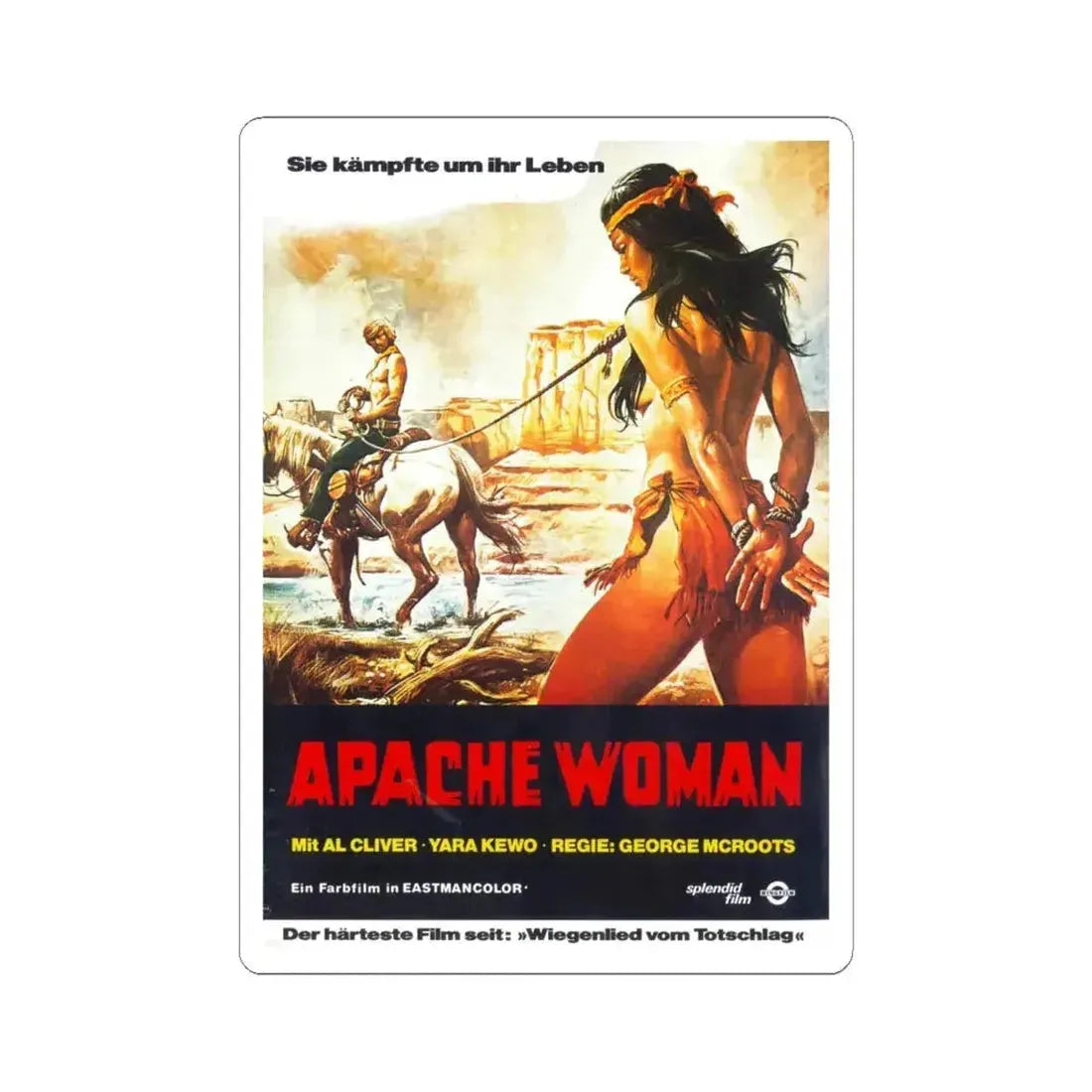 APACHE WOMAN 1976 Movie Poster - STICKER Vinyl Kiss-Cut Decal 6 Inch White - The Sticker Space