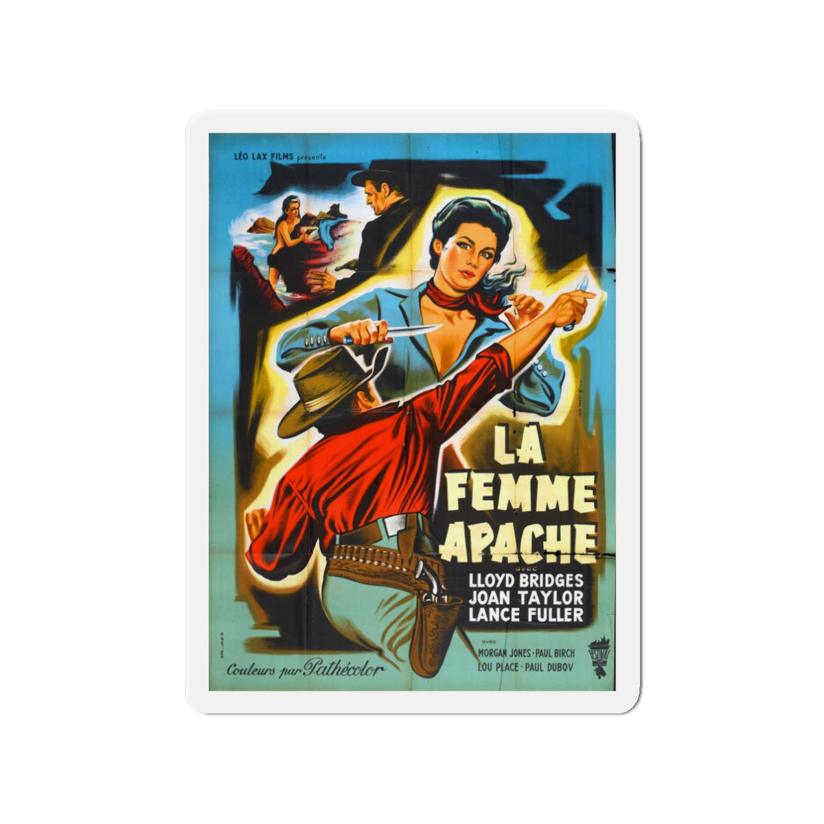 APACHE WOMAN (FRENCH) 1955 Movie Poster - Die-Cut Magnet-3" x 3"-The Sticker Space