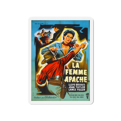 APACHE WOMAN (FRENCH) 1955 Movie Poster - Die-Cut Magnet-4" x 4"-The Sticker Space