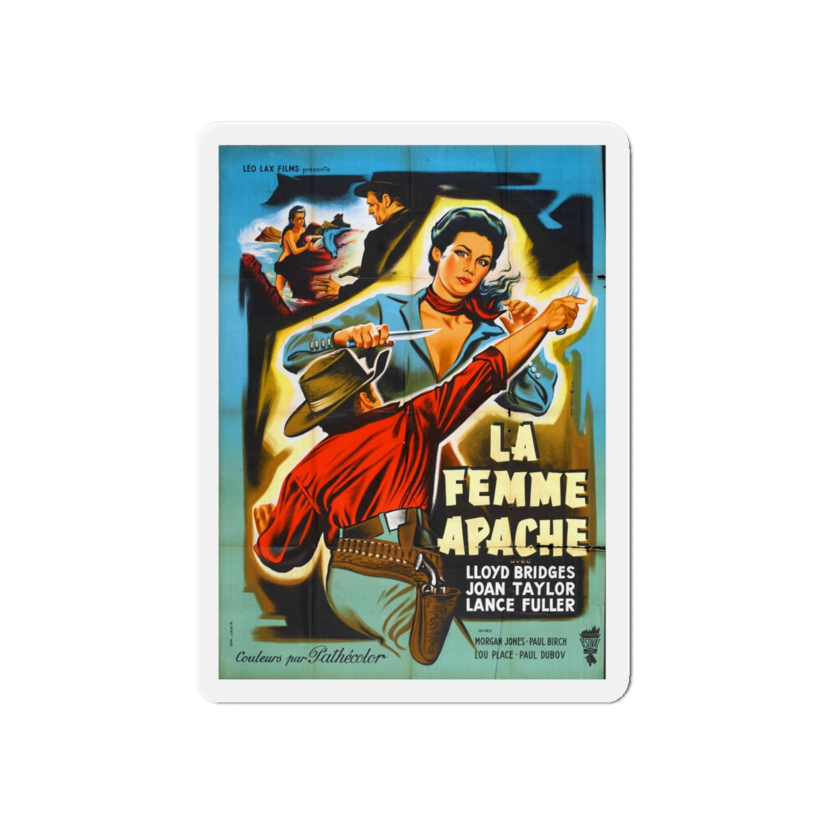 APACHE WOMAN (FRENCH) 1955 Movie Poster - Die-Cut Magnet-6 × 6"-The Sticker Space