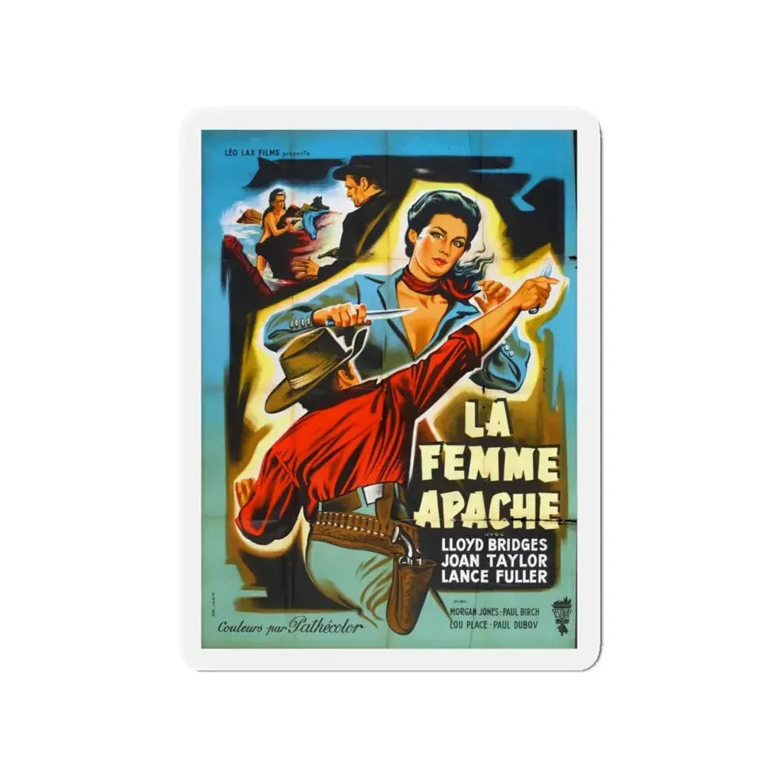 APACHE WOMAN (FRENCH) 1955 Movie Poster - Refrigerator Magnet 4 Inch - The Sticker Space