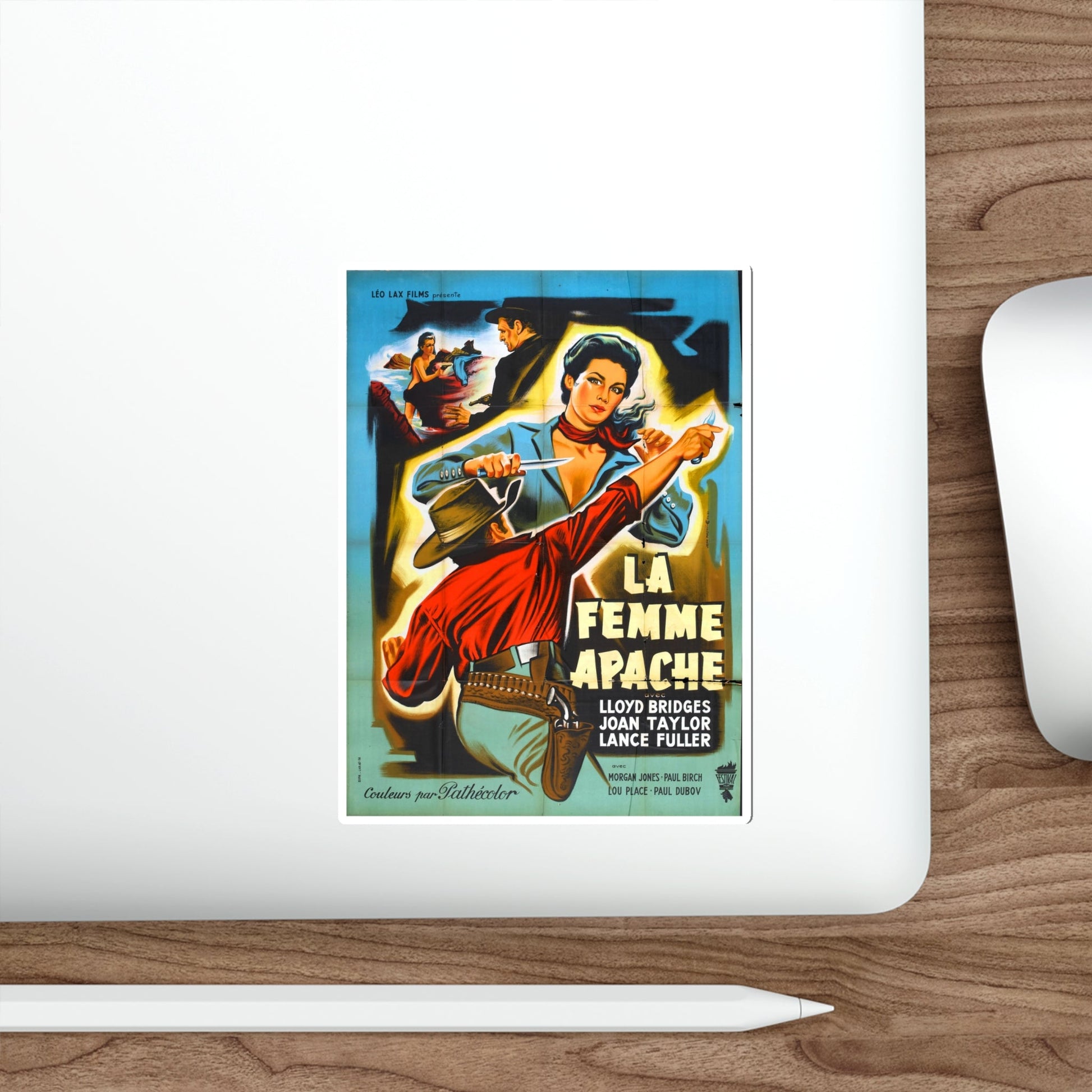 APACHE WOMAN (FRENCH) 1955 Movie Poster STICKER Vinyl Die-Cut Decal-The Sticker Space