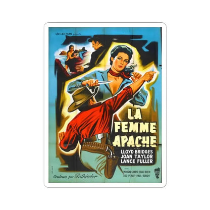 APACHE WOMAN (FRENCH) 1955 Movie Poster - STICKER Vinyl Kiss-Cut Decal 2 Inch White - The Sticker Space