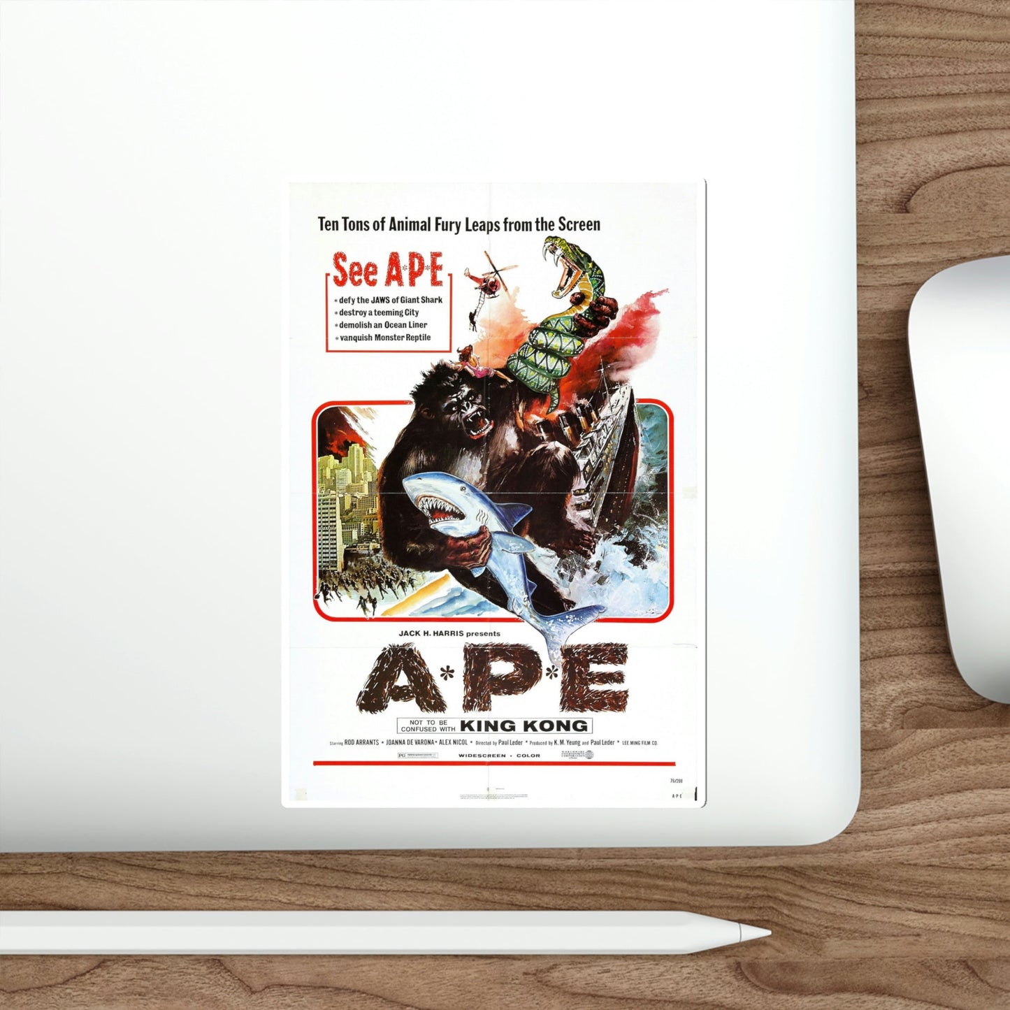 Ape 1976 Movie Poster STICKER Vinyl Die-Cut Decal-The Sticker Space