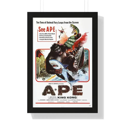 APE (KINGKONG, A-P-E) 1976 - Framed Movie Poster 16″ x 24″ Black - The Sticker Space