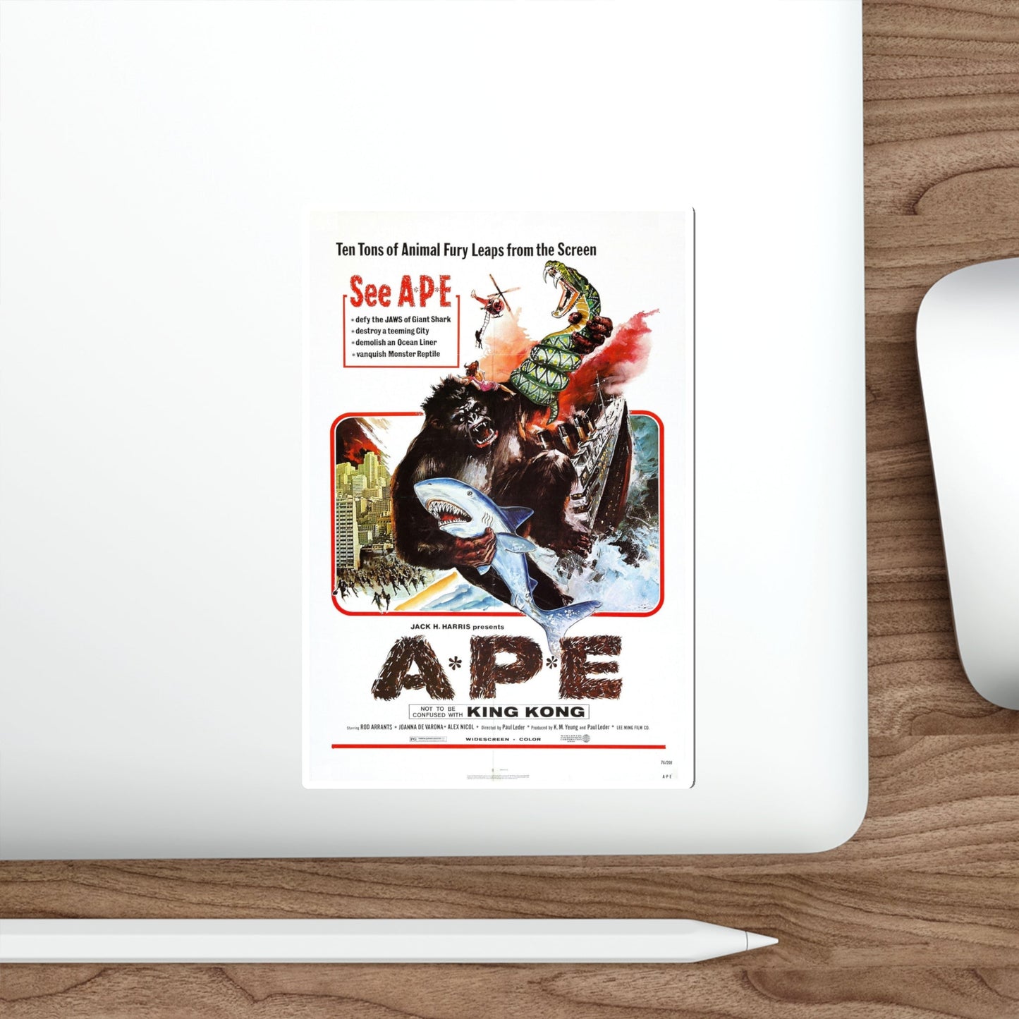 APE (KINGKONG, A-P-E) 1976 Movie Poster STICKER Vinyl Die-Cut Decal-The Sticker Space