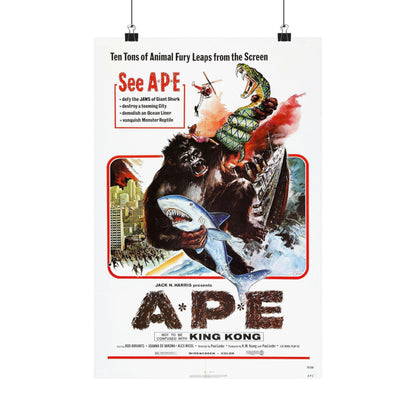 APE (KINGKONG, A-P-E) 1976 - Paper Movie Poster-12″ x 18″-The Sticker Space