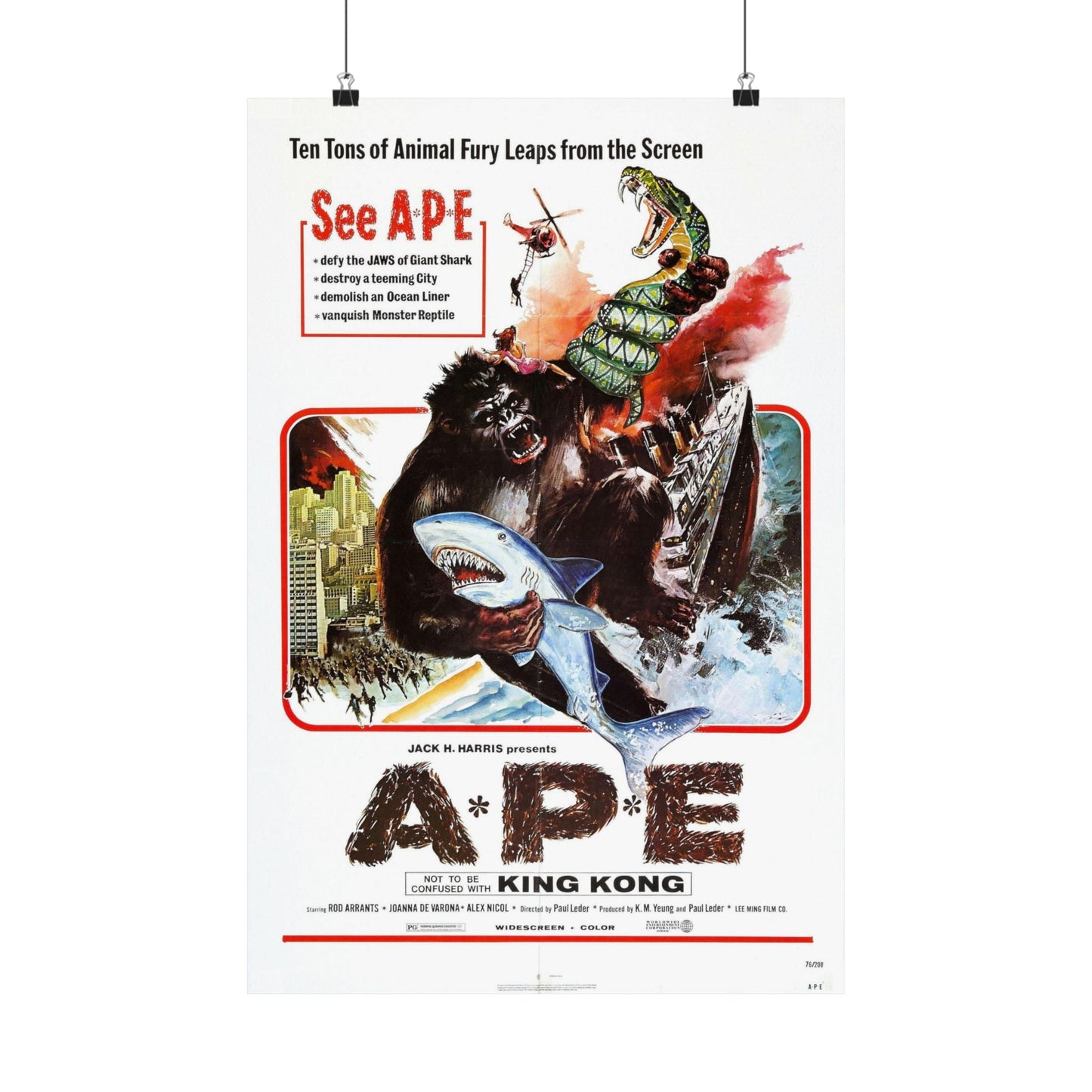 APE (KINGKONG, A-P-E) 1976 - Paper Movie Poster-16″ x 24″-The Sticker Space