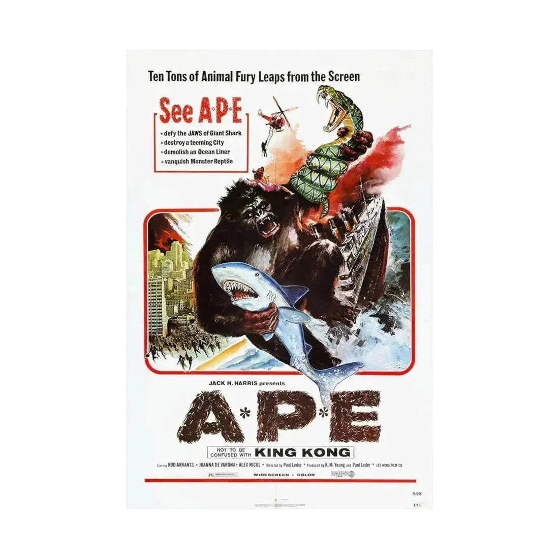 APE (KINGKONG, A-P-E) 1976 - Paper Movie Poster - The Sticker Space