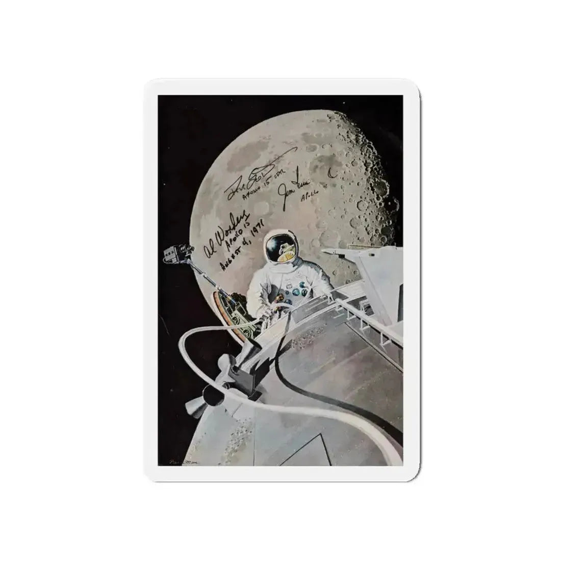 Apollo 15 (Magazine Illustration) Refrigerator Magnet 4 Inch Die-Cut - The Sticker Space