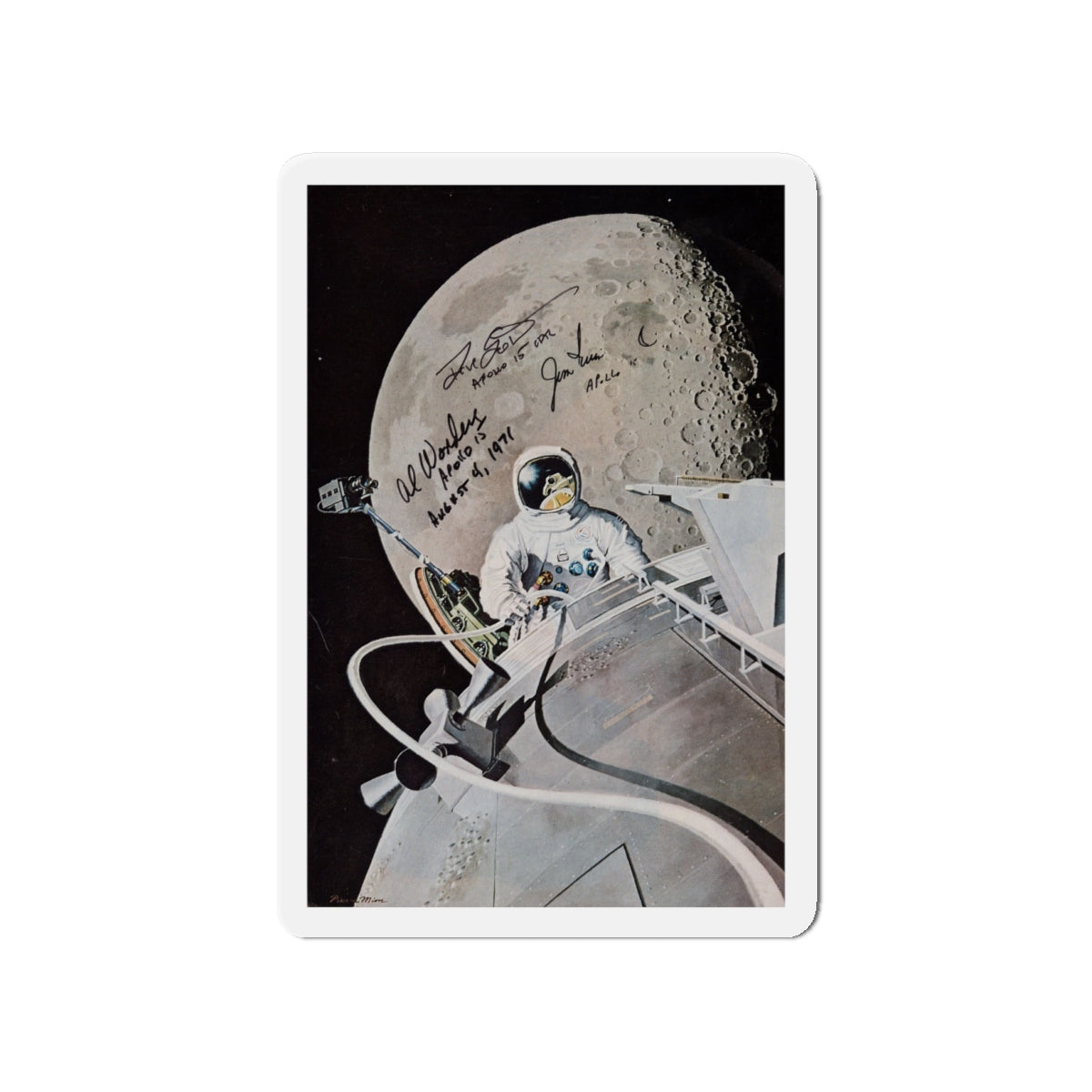 Apollo 15 (Magazine Illustration) Refrigerator Magnet-4" x 4"-The Sticker Space