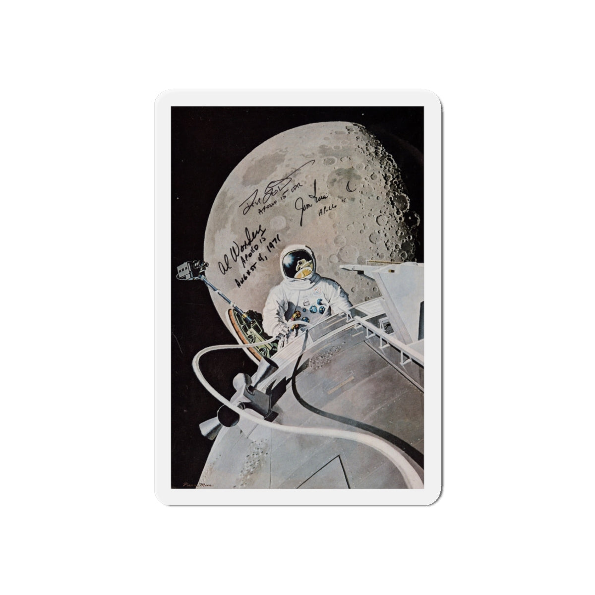 Apollo 15 (Magazine Illustration) Refrigerator Magnet-6" × 6"-The Sticker Space