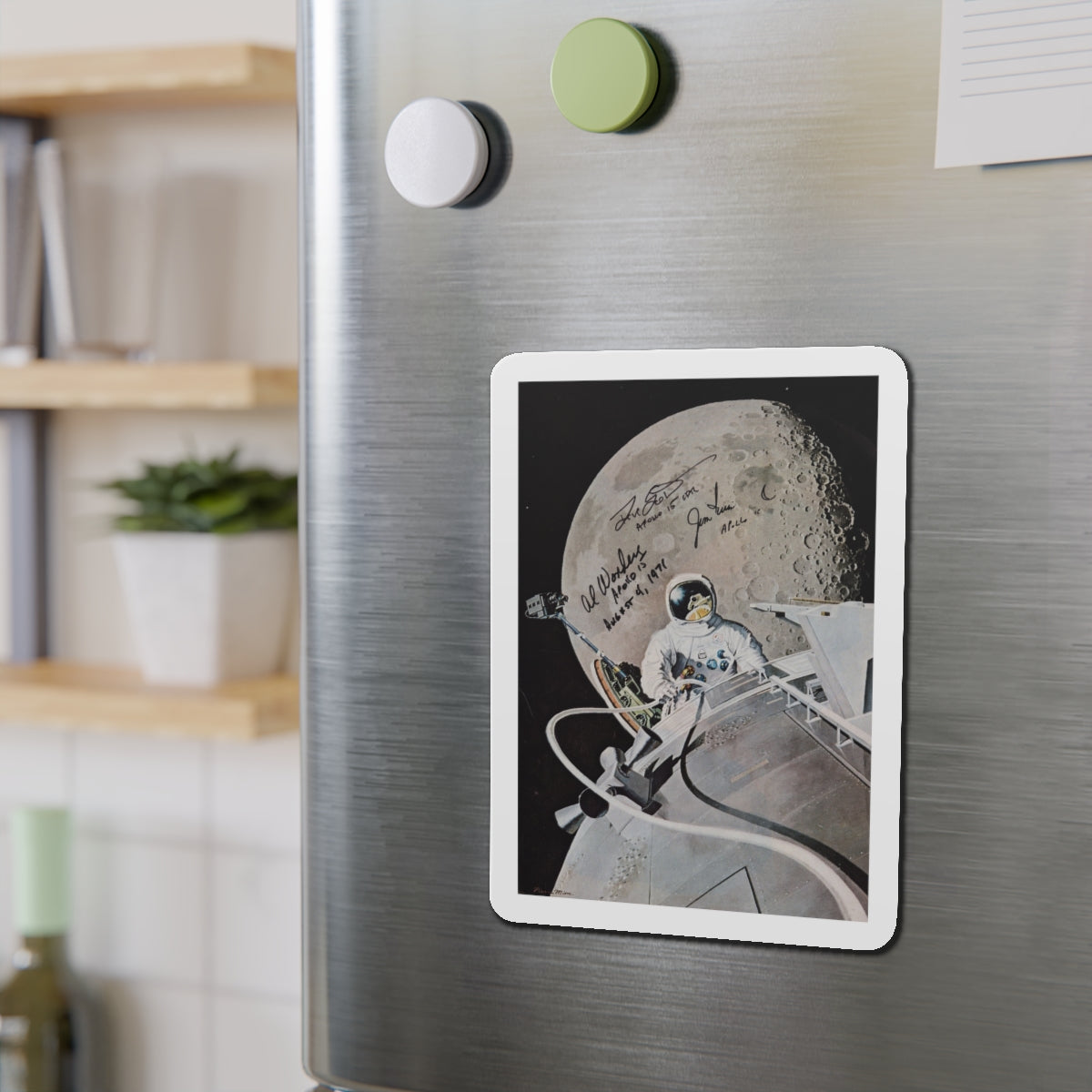 Apollo 15 (Magazine Illustration) Refrigerator Magnet-The Sticker Space