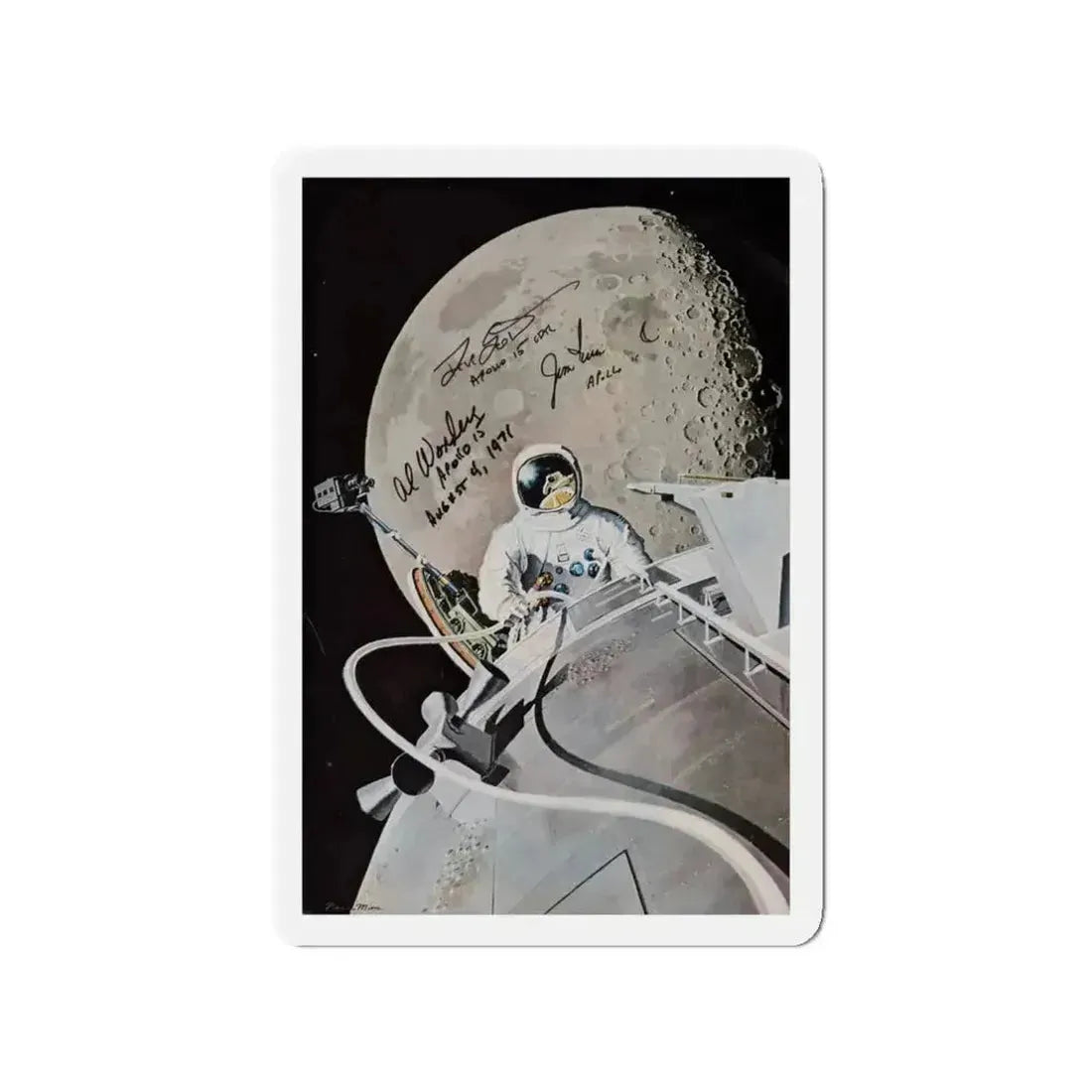 Apollo 15 (Magazine Illustration) Refrigerator Magnet - The Sticker Space
