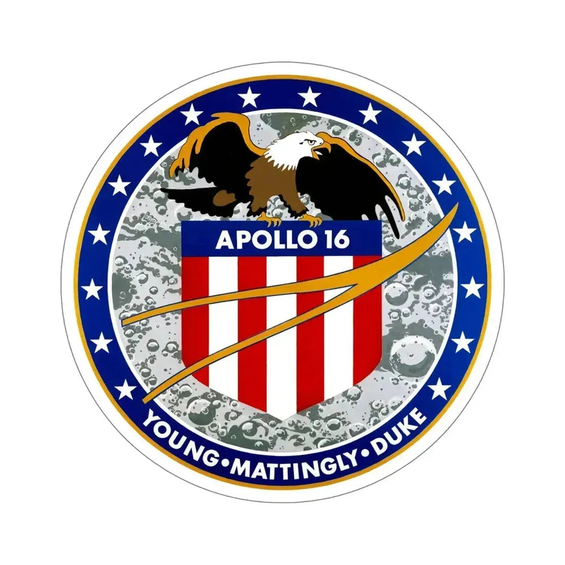 Apollo 16 (NASA) STICKER Vinyl Die-Cut Decal 6 Inch - The Sticker Space