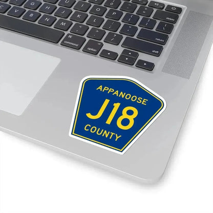Appanoose County Route J18 IA (Iowa) (Road Sign) STICKER Vinyl Kiss-Cut Decal - The Sticker Space
