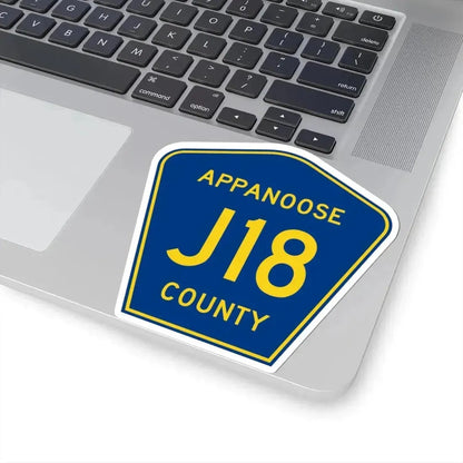 Appanoose County Route J18 IA (Iowa) (Road Sign) STICKER Vinyl Kiss-Cut Decal - The Sticker Space