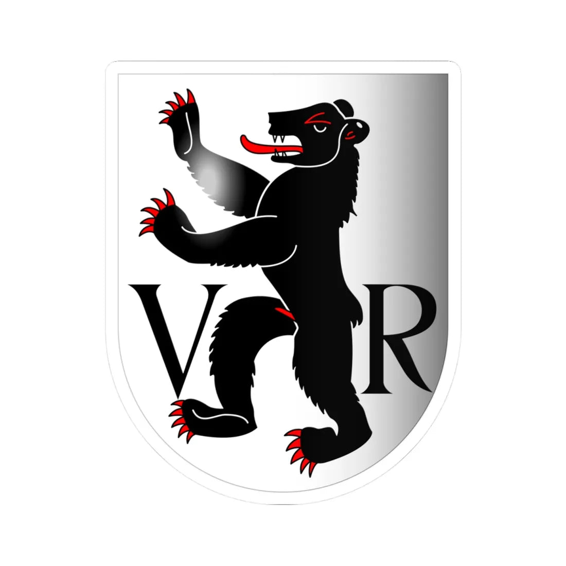 AppenzellRE-coat of arms 3d (Switzerland) (Coat of Arms) STICKER Vinyl Kiss-Cut Decal 4 Inch White - The Sticker Space