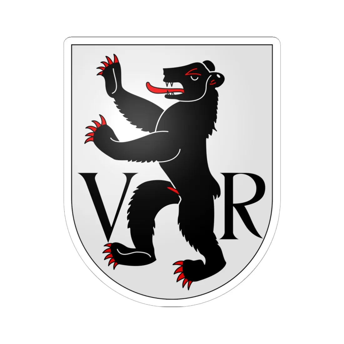 AppenzellRE-coat of arms (Switzerland) (Coat of Arms) STICKER Vinyl Kiss-Cut Decal 6 Inch White - The Sticker Space