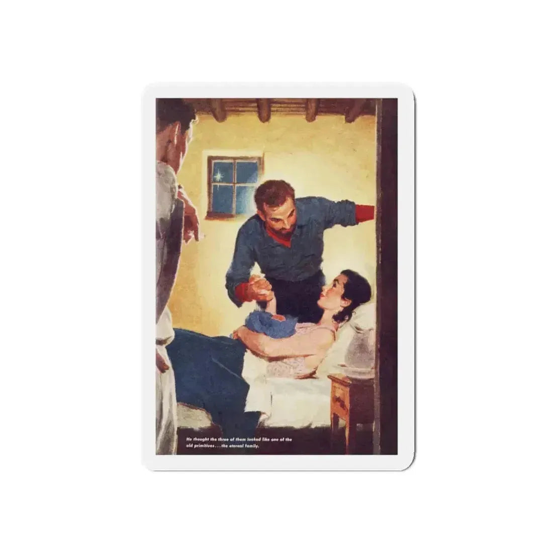 Appointment In the Desert, Redbook, December 1954 (Magazine Illustration) Refrigerator Magnet 3 Inch Die-Cut - The Sticker Space