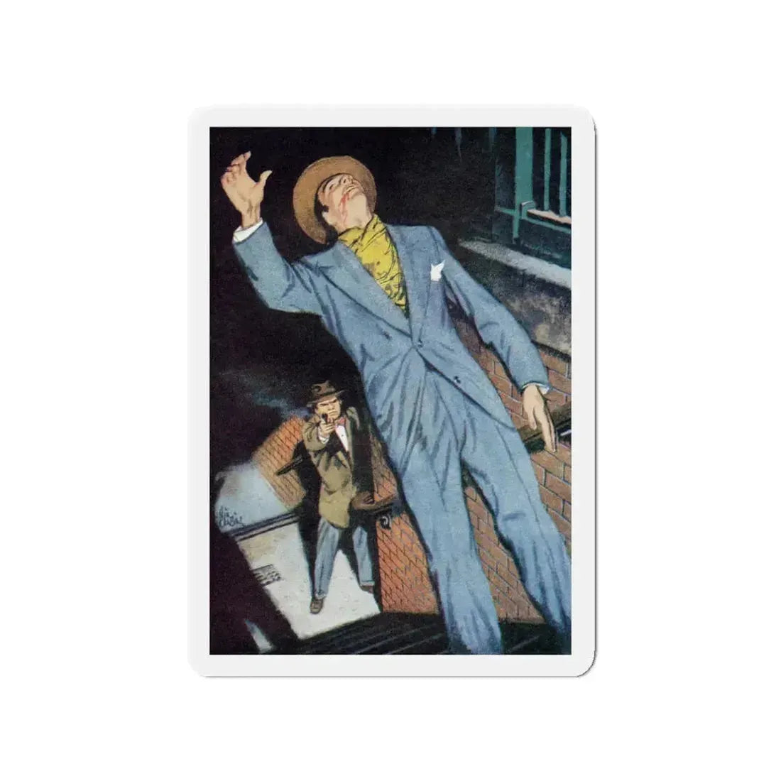 Appointment With Charlie by Lance Bellew, The Man magazine, 1952 (Magazine Illustration) Refrigerator Magnet 3 Inch - The Sticker Space