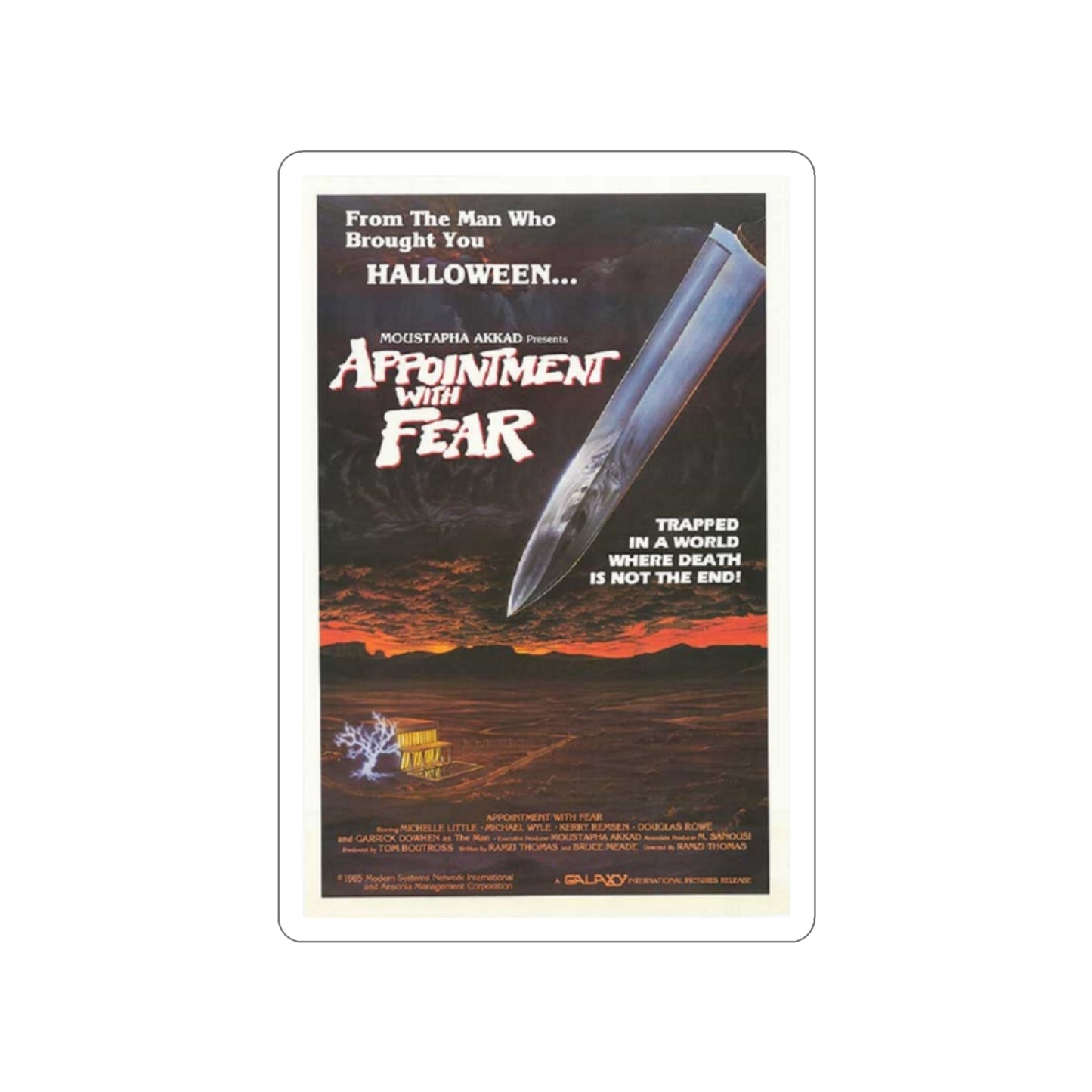 APPOINTMENT WITH FEAR 1985 Movie Poster STICKER Vinyl Die-Cut Decal-2 Inch-The Sticker Space