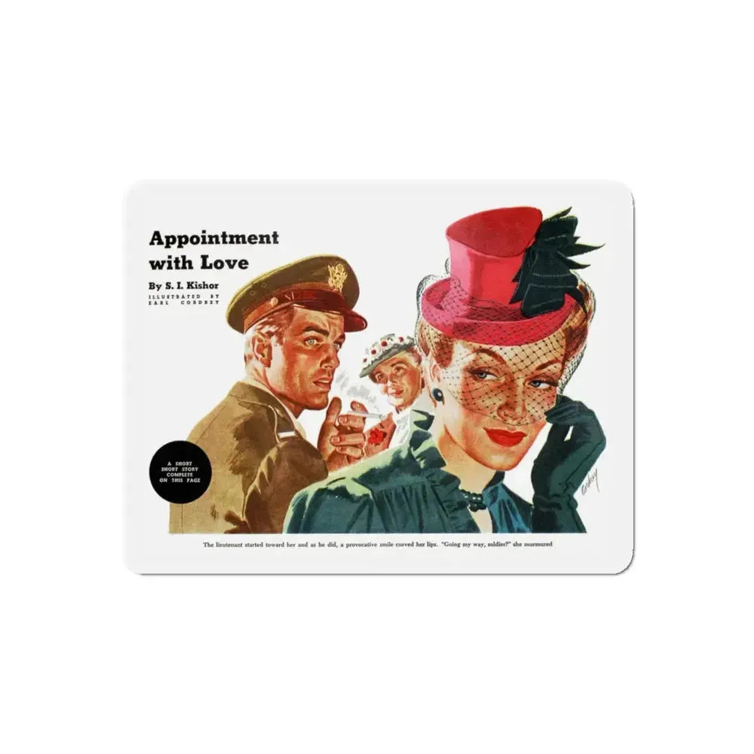 Appointment with Love by S. I. Kishor, 1943 (Magazine Illustration) Refrigerator Magnet 5 Inch Die-Cut - The Sticker Space